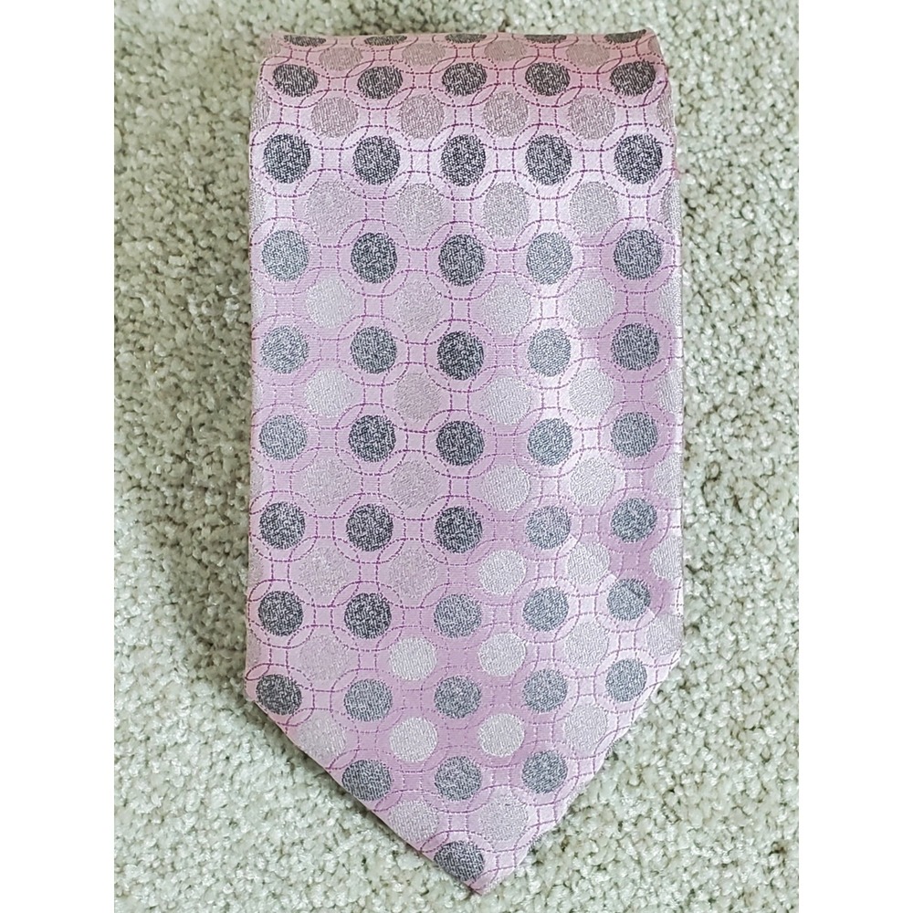 Nubio Collezione Pink Gray Neck Tie‎ All Silk 58.5"